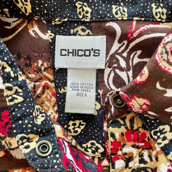 CHICO'S Women's Snap-Front Blouse - Size 0 (S) - Picture 5 of 7